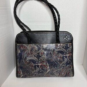 Patricia Nash Black and Paisley Shoulder Bag